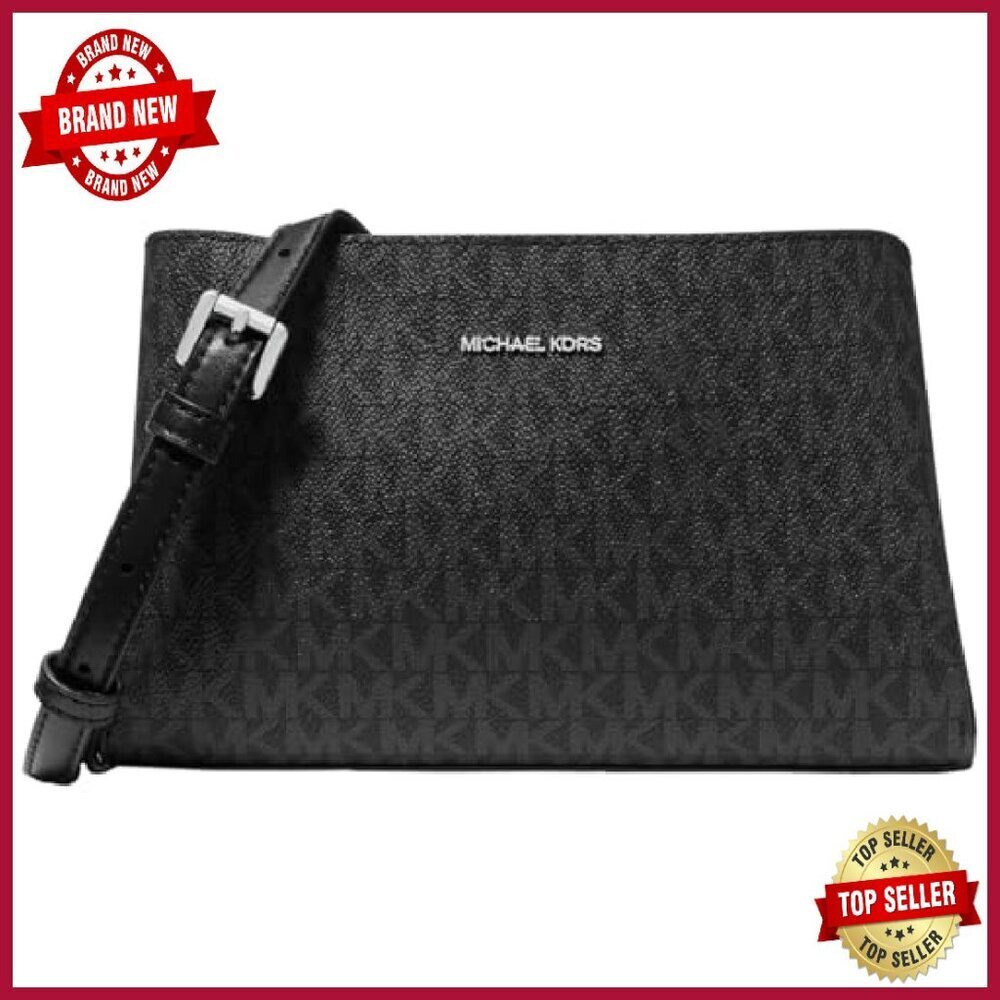 Small Crossbody Bag, Signature Logo Canvas, Gold-Tone Studs, 8.5x5.5x3 - Picture 2 of 4